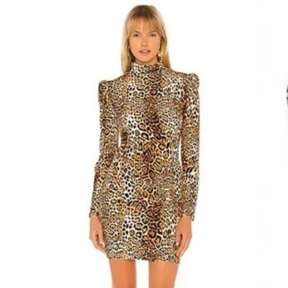 Sexy Generation Love Long Sleeve Leopard Print Adenline Dress Size XS New W/ Tag - Picture 4 of 6